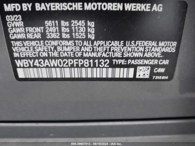WBY43AW02PFP81132 BMW I4 Edrive35