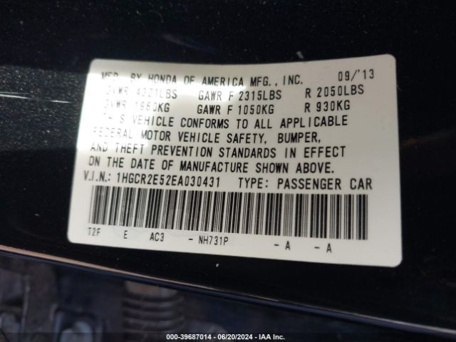 1HGCR2E52EA030431 Honda Accord Sport
