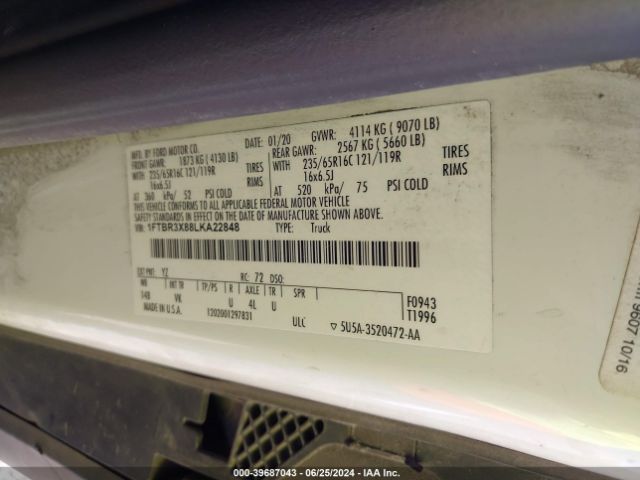 1FTBR3X88LKA22848 Ford Transit-250 Cargo Van