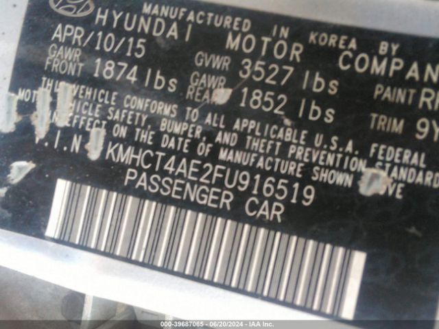 KMHCT4AE2FU916519 Hyundai ACCENT GLS