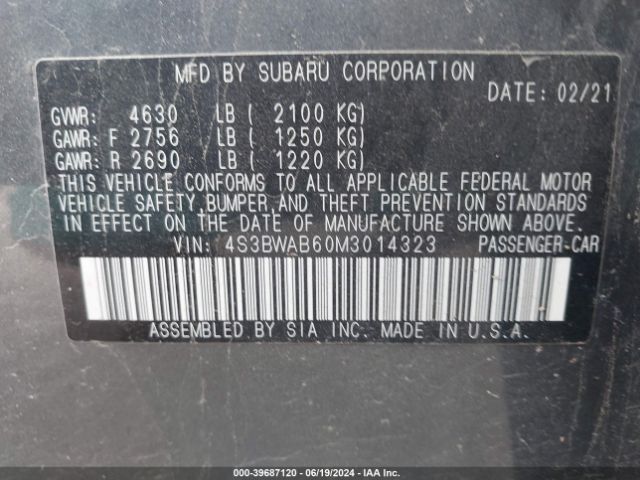 4S3BWAB60M3014323 Subaru Legacy