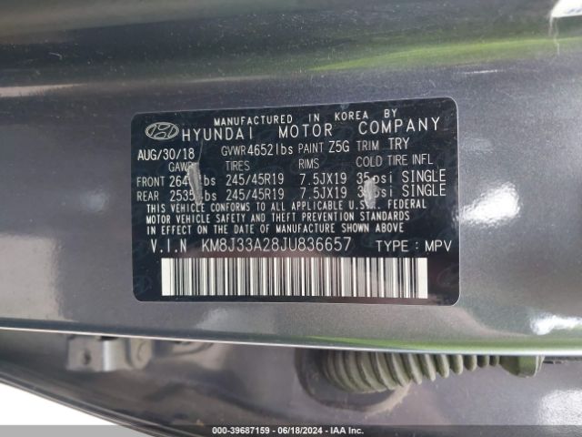 KM8J33A28JU836657 Hyundai Tucson Value