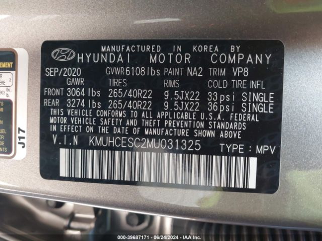 KMUHCESC2MU031325 Genesis Gv80 3.5t Awd