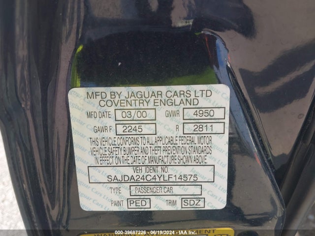 2000 JAGUAR XJ8 SAJDA24C4YLF14575 Photo 8