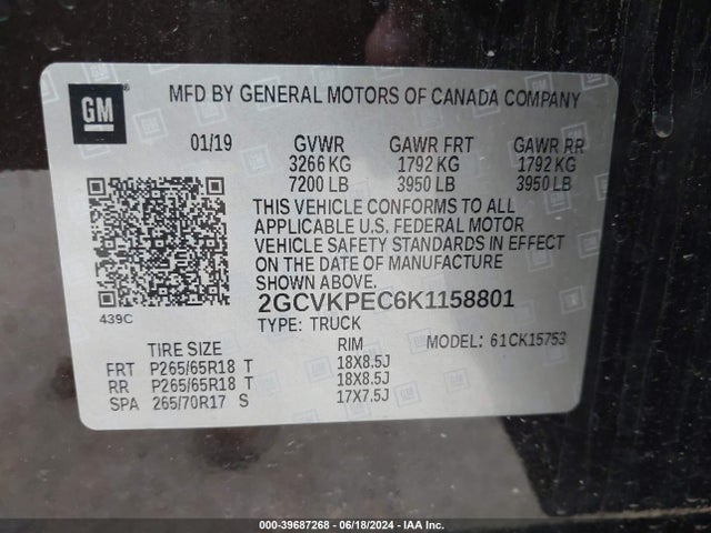 Chevrolet Silverado 1500 Ld Lt 2019 2GCVKPEC6K1158801 Image 9