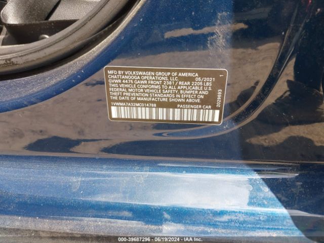1VWMA7A32MC014788 Volkswagen Passat 2.0t R-line