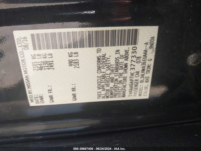 Nissan Maxima 3.5 Platinum 2017 1N4AA6AP7HC377330 Image 9