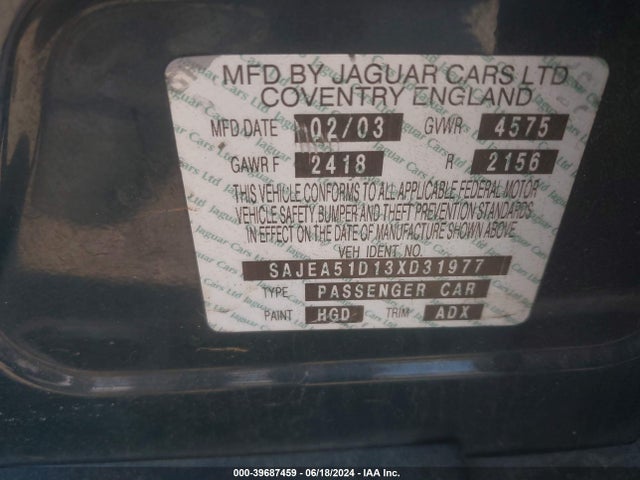 2003 JAGUAR X-TYPE SAJEA51D13XD31977 Photo 8