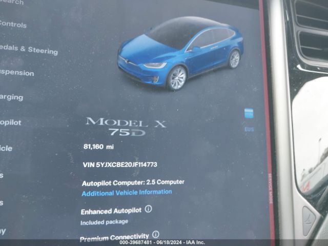 5YJXCBE20JF114773 Tesla Model X 100d/75d/p100d