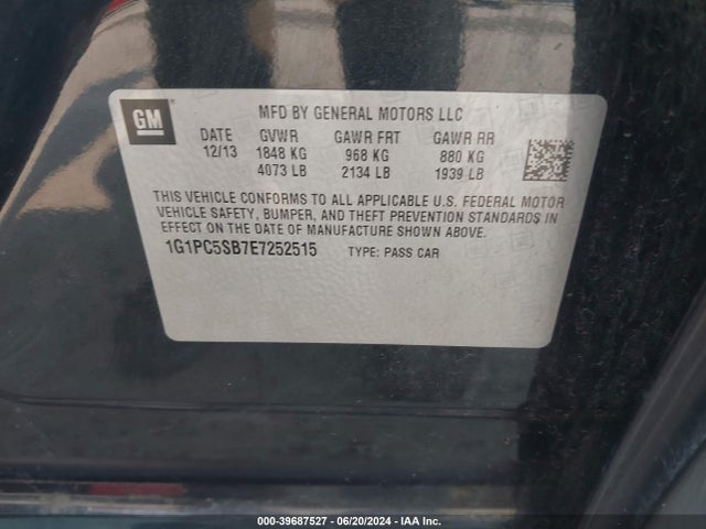 Chevrolet Cruze 1lt Auto 2014 1G1PC5SB7E7252515 Image 9