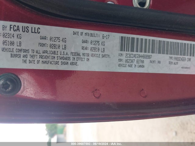 2C3CCAEG9HH668987 Chrysler 300C