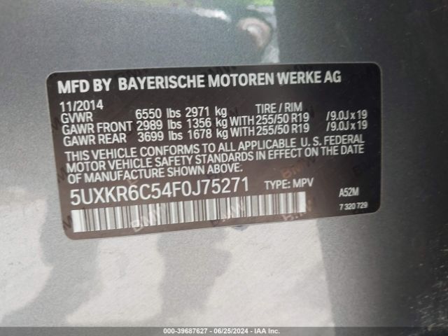 5UXKR6C54F0J75271 BMW X5 Xdrive50i