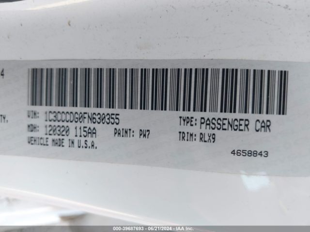 1C3CCCDG0FN630355 Chrysler 200 S