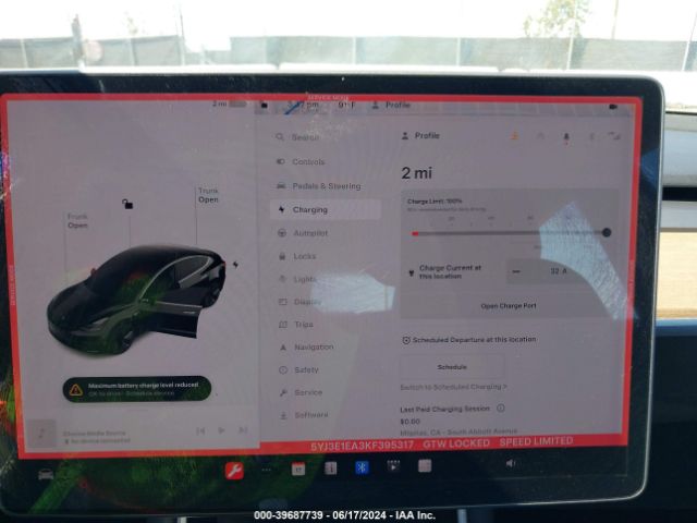 5YJ3E1EA3KF395317 Tesla Model 3 Long Range/mid Range/standard Range/standard Range Plus