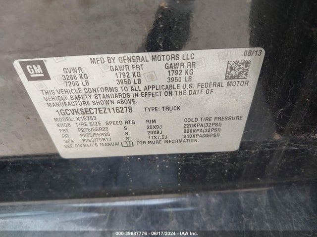 Chevrolet Silverado 1500 2lz 2014 1GCVKSEC7EZ116278 Image 9