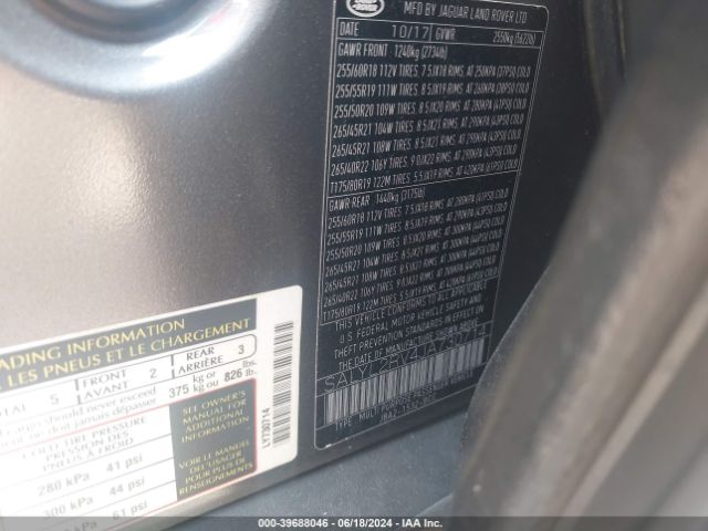 SALYL2RV4JA730714 Land Rover Range Rover Velar P380 Se R-dynamic