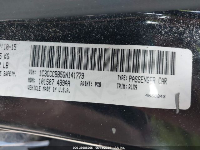 1C3CCCBB5GN141779 Chrysler 200 S