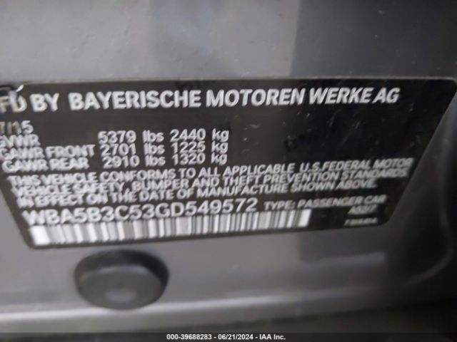 WBA5B3C53GD549572 BMW 535i Xdrive