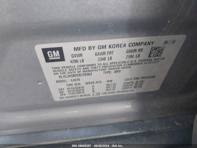 Buick Encore 2014 KL4CJASB2EB729363 Image 9