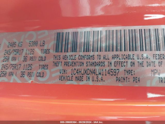 1C4HJXDN4LW114597 Jeep Wrangler Unlimited Sport S 4x4