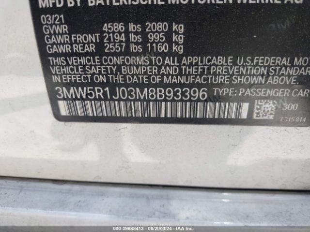 3MW5R1J03M8B93396 BMW 330I