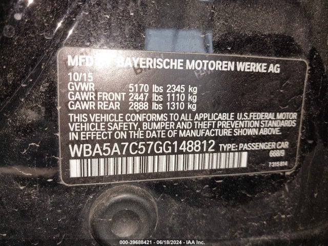 WBA5A7C57GG148812 BMW 528i Xdrive