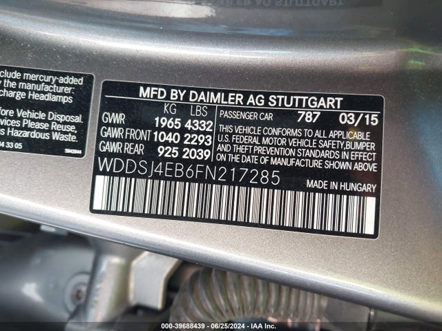 Mercedes-Benz CLA 250 2015 WDDSJ4EB6FN217285 Image 9