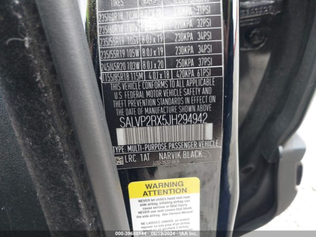 SALVP2RX5JH294942 Land Rover Range Rover Evoque Se/se Premium