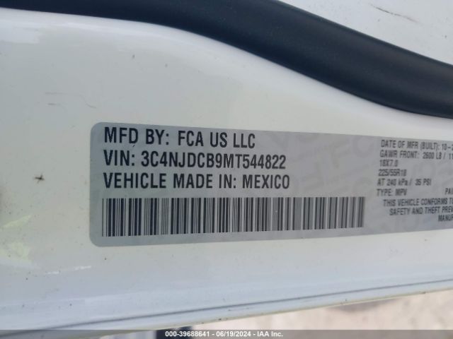 3C4NJDCB9MT544822 Jeep Compass Limited 4x4