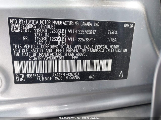 Toyota Rav4 Xle 2021 2T3W1RFV0MC087383 Image 9