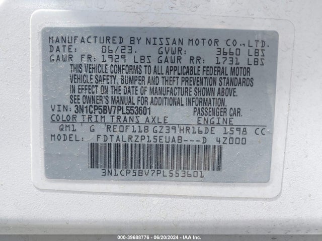 Nissan Kicks S Xtronic Cvt 2023 3N1CP5BV7PL553601 Image 9