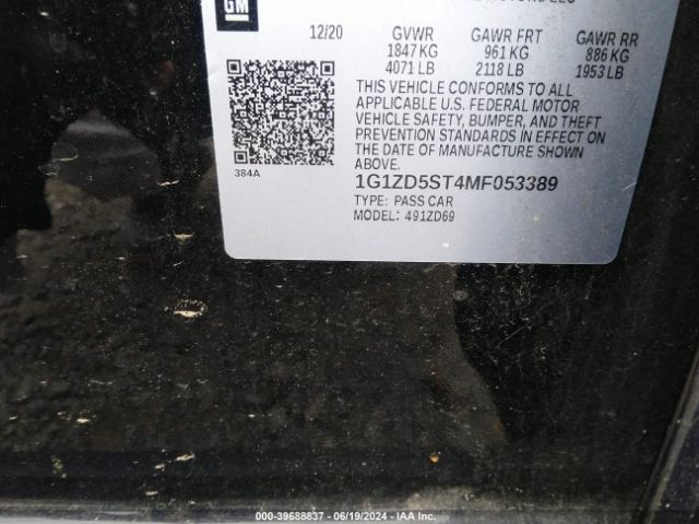 2021 CHEVROLET MALIBU 1G1ZD5ST4MF053389 Photo 8