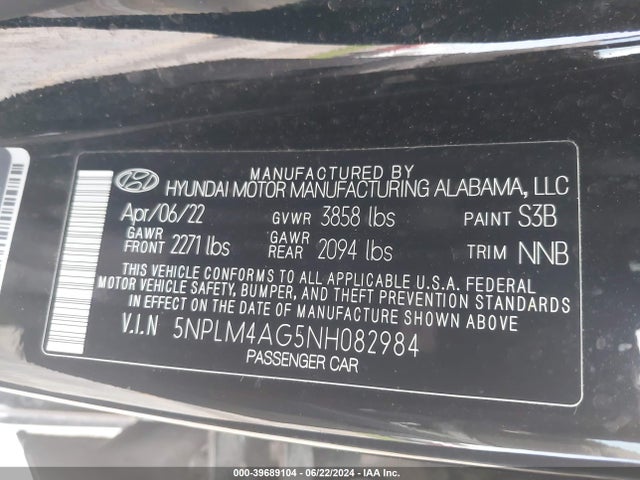 Hyundai ELANTRA SEL 2022 5NPLM4AG5NH082984 Image 9