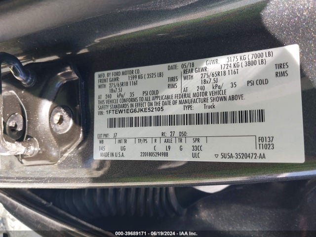 Ford F-150 Xlt 2018 1FTEW1EG6JKE52105 Image 9