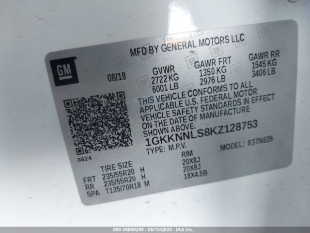 1GKKNNLS8KZ128753 GMC Acadia Slt-2