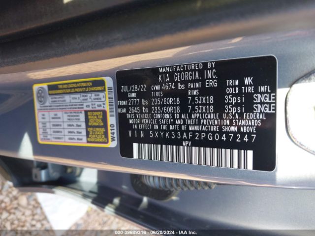 5XYK33AF2PG047247 KIA Sportage Ex