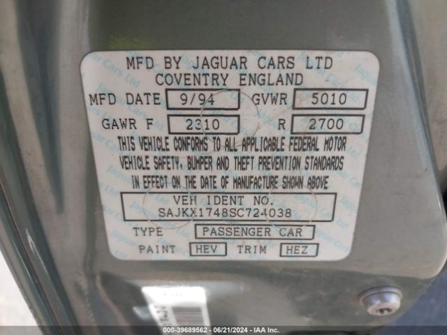 1995 JAGUAR VANDENPLAS SAJKX1748SC724038 Photo 8