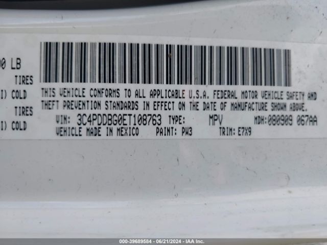 3C4PDDBG0ET108763 Dodge Journey Sxt