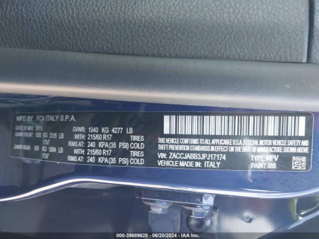 ZACCJABB3JPJ17174 Jeep Renegade Latitude Fwd