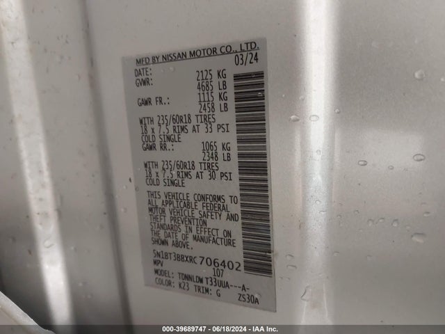 Nissan Rogue Sv Intelligent Awd 2024 5N1BT3BBXRC706402 Image 9