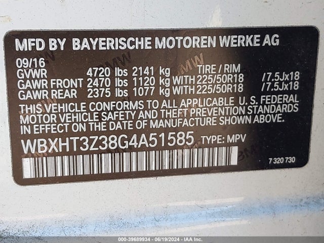 BMW X1 Xdrive28i 2016 WBXHT3Z38G4A51585 Image 9