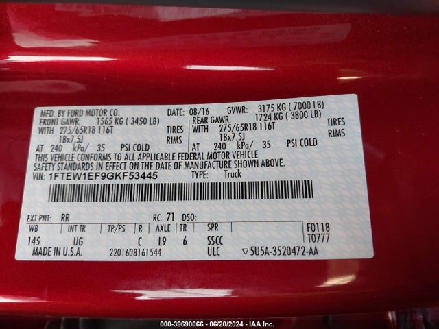 Ford F-150 Xlt 2016 1FTEW1EF9GKF53445 Image 9