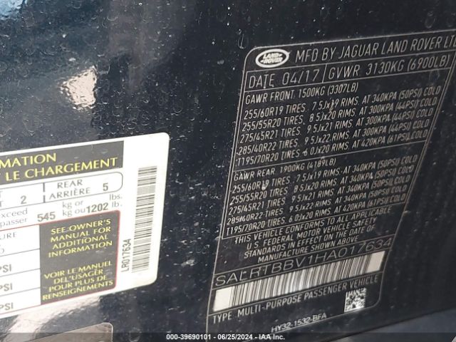 SALRTBBV1HA017634 Land Rover Discovery First Edition