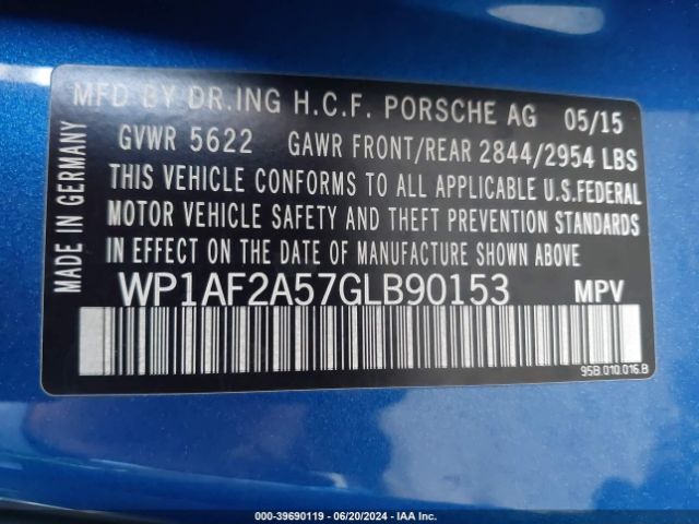 WP1AF2A57GLB90153 Porsche Macan Turbo