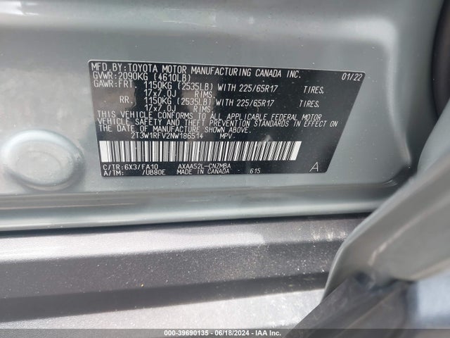 Toyota Rav4 Xle 2022 2T3W1RFV2NW186514 Image 9