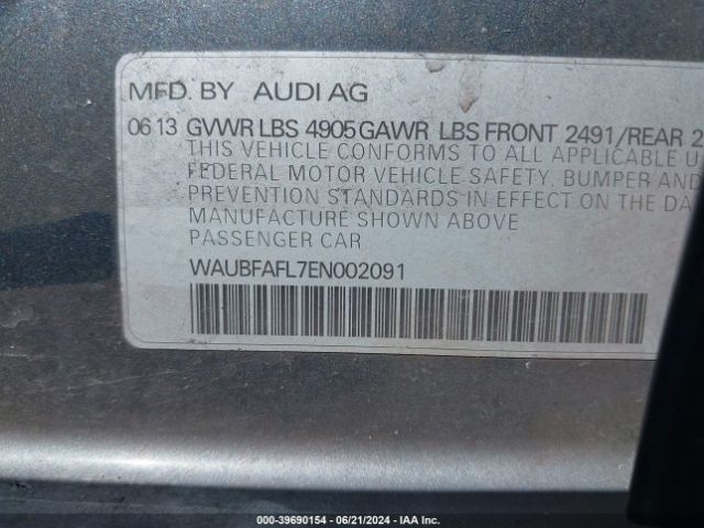 WAUBFAFL7EN002091 Audi A4 2.0t Premium