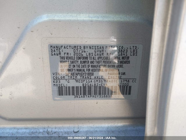 Nissan SENTRA S 2016 3N1AB7APXGY318858 Image 9