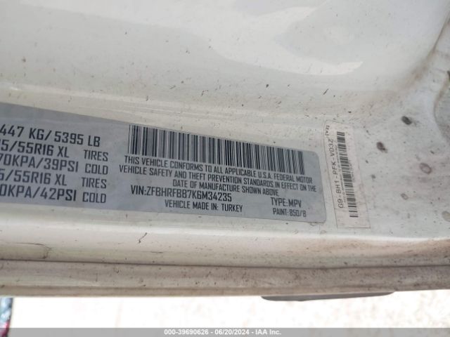 ZFBHRFBB7K6M34235 RAM Promaster City Tradesman Slt