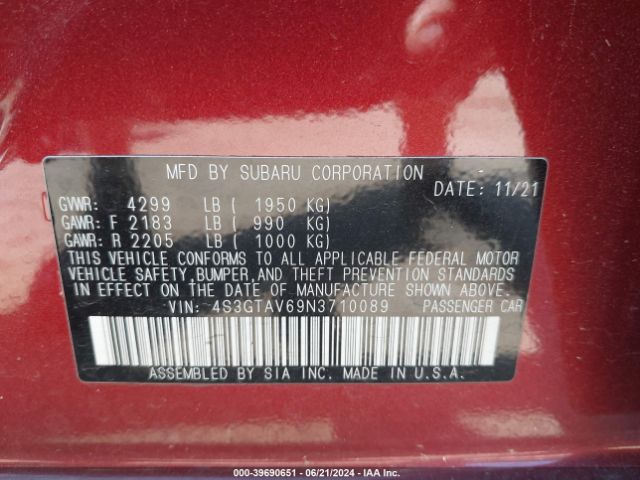 4S3GTAV69N3710089 Subaru Impreza Premium 5-door