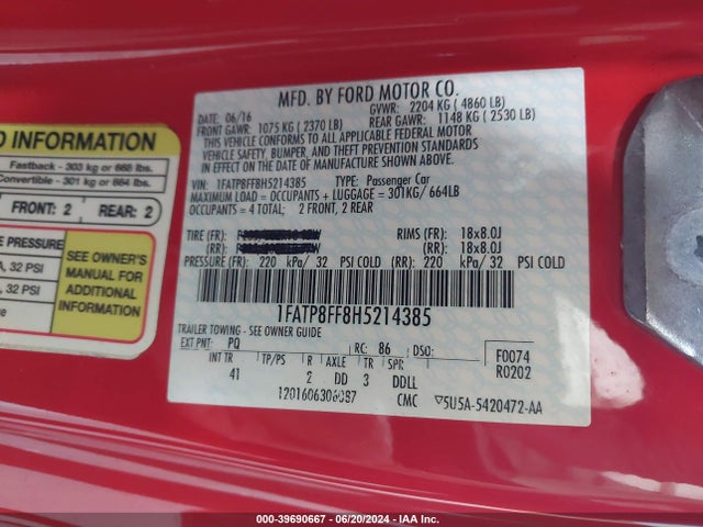 Ford Mustang Gt Premium 2017 1FATP8FF8H5214385 Image 9